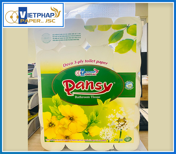 Pansy yellow flower toilet paper with 20 rolls
